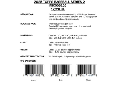Topps MLB Baseball Series 2 2025 - Hobby Box