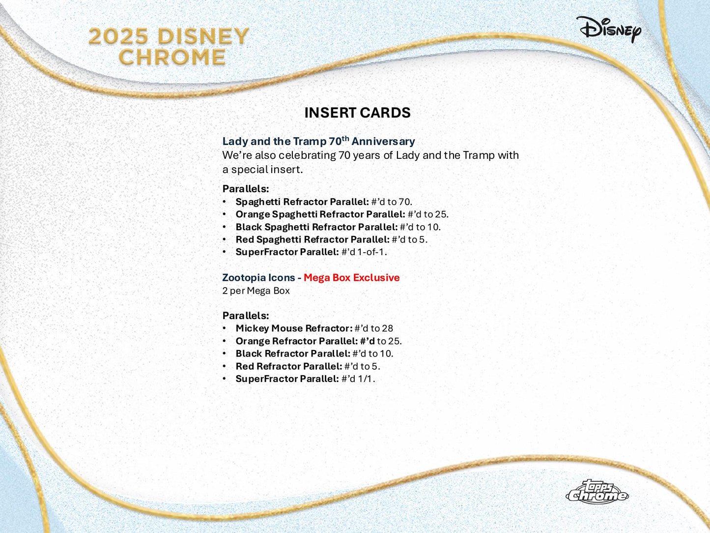Topps Chrome Disney 2025 - Hobby Box