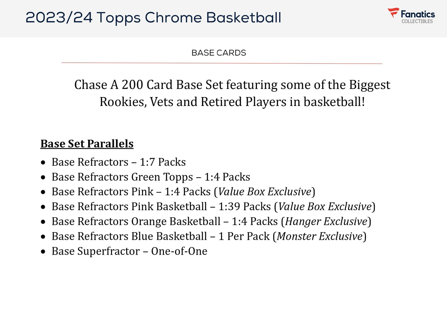 Topps Chrome Basketball 2023/24 - Monster Box