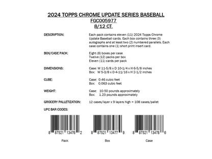 Topps Chrome Update Baseball 2024 - Jumbo Box