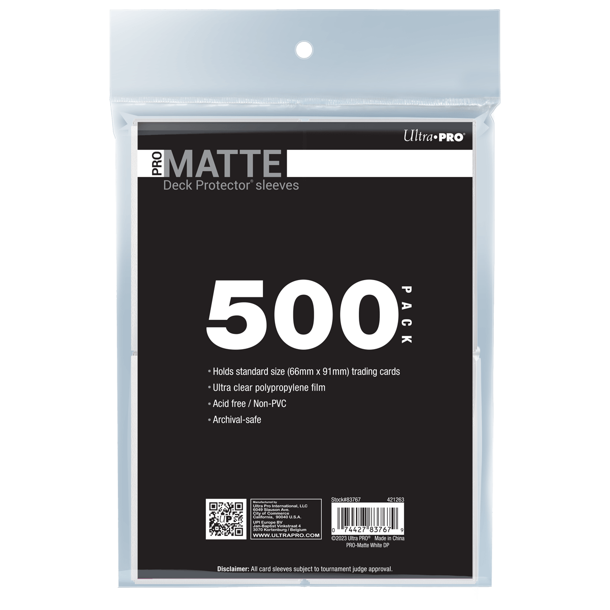 Ultra PRO PRO-Matte Standard Deck Protector Sleeves Bundle - White (500)
