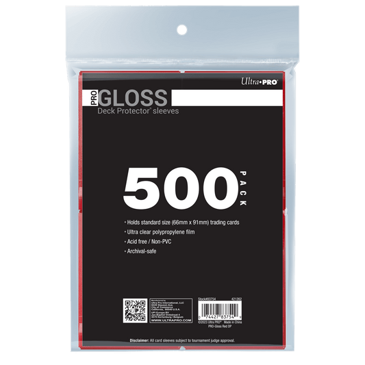 Ultra PRO PRO-Gloss Standard Deck Protector Sleeves Bundle - Red (500)