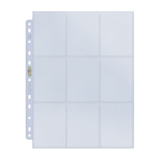 Ultra PRO 9-Pocket Platinum Page for Standard Size Cards (100)
