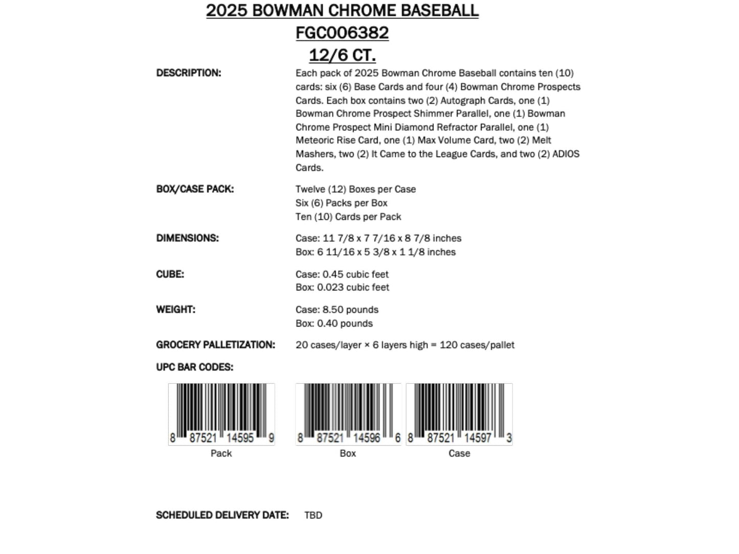 Topps Bowman Chrome Baseball 2025 - Hobby Box