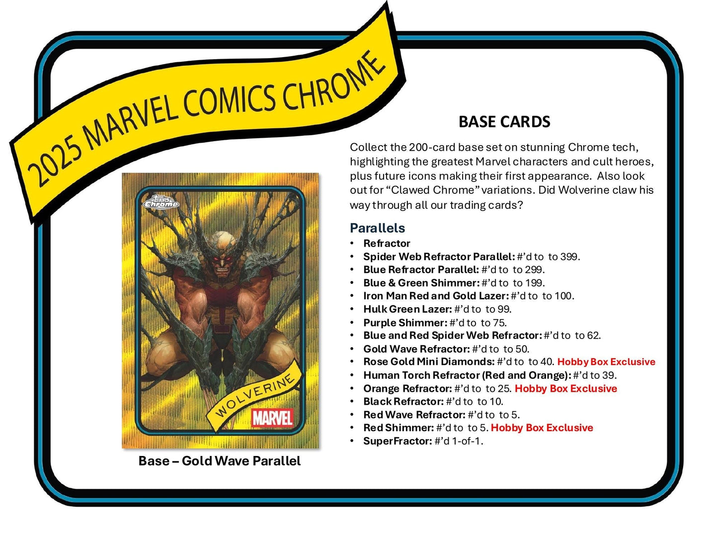 Topps Chrome Marvel 2025 - Hobby Box
