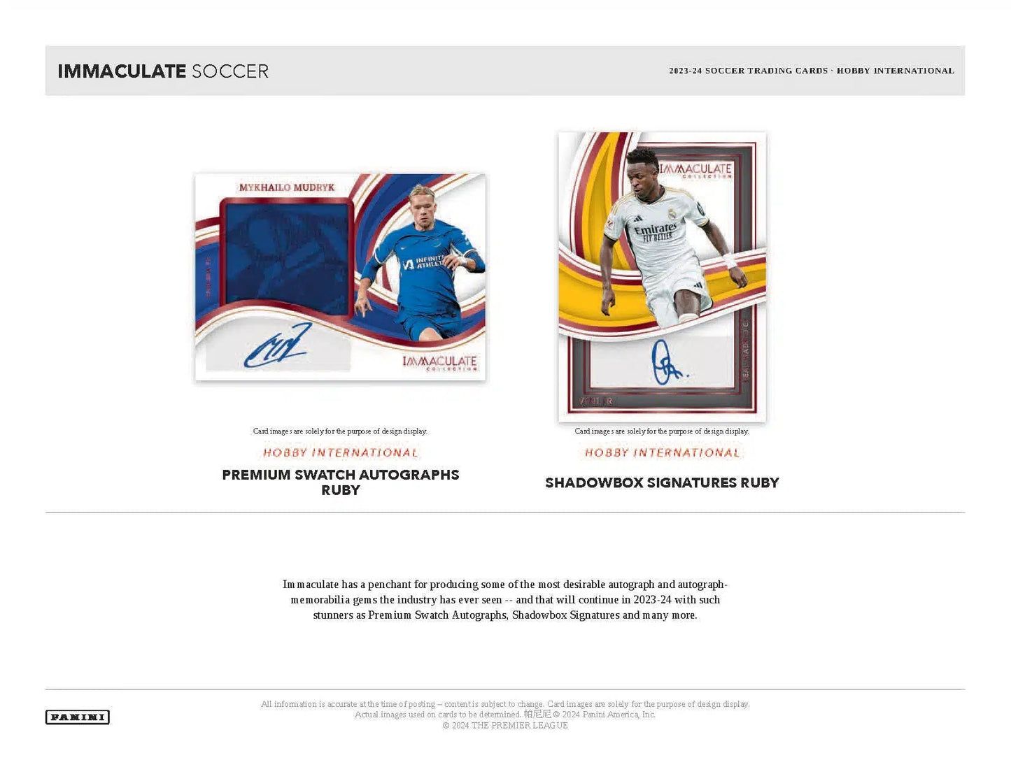 Panini Immaculate Soccer 2023/24 - International Hobby Box