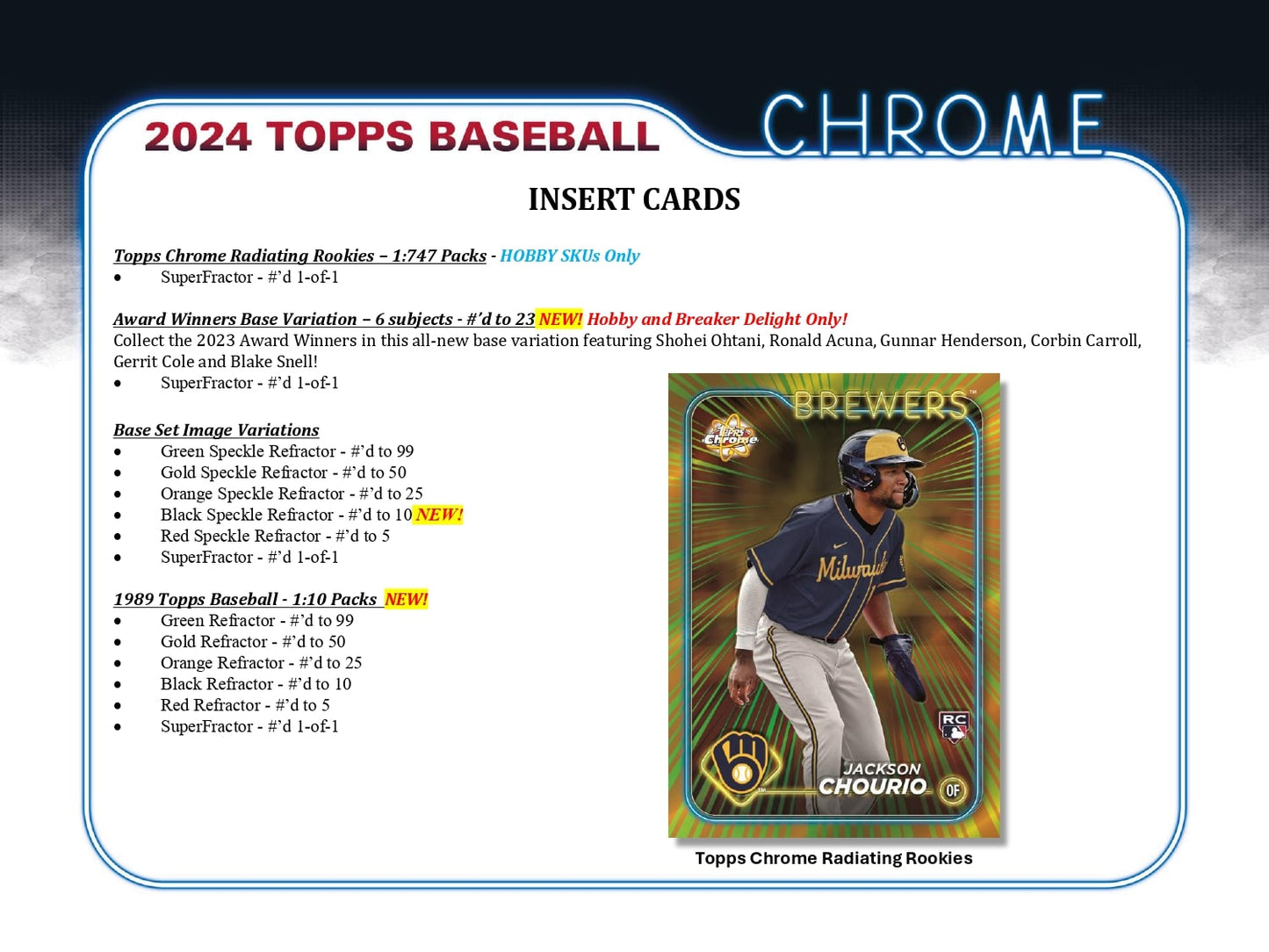 Topps Chrome Baseball 2024 - Hobby box