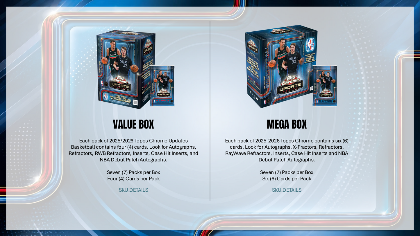 Topps Chrome Updates NBA Basketball 2025/26 - Value Box