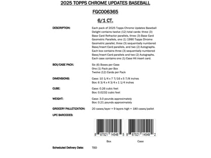 Topps Chrome Updates Baseball 2025 - Breakers Delight