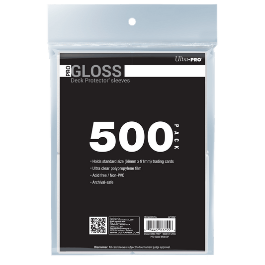 Ultra PRO PRO-Gloss Standard Deck Protector Sleeves Bundle - White (500)