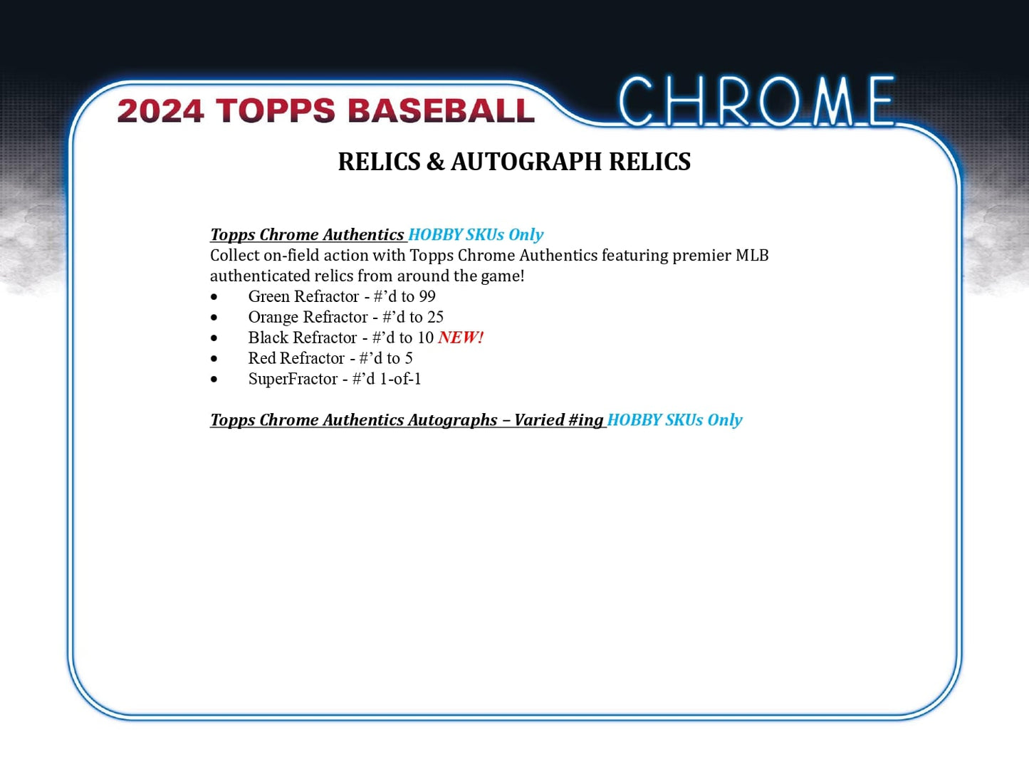 Topps Chrome Baseball 2024 - Hobby box