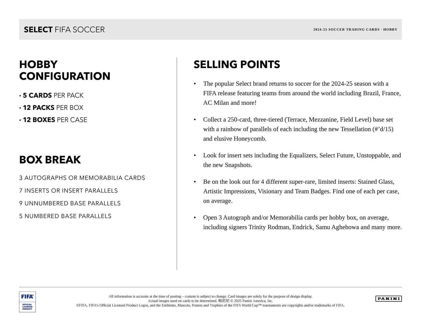 Panini Select FIFA 2024/25 - Hobby Box