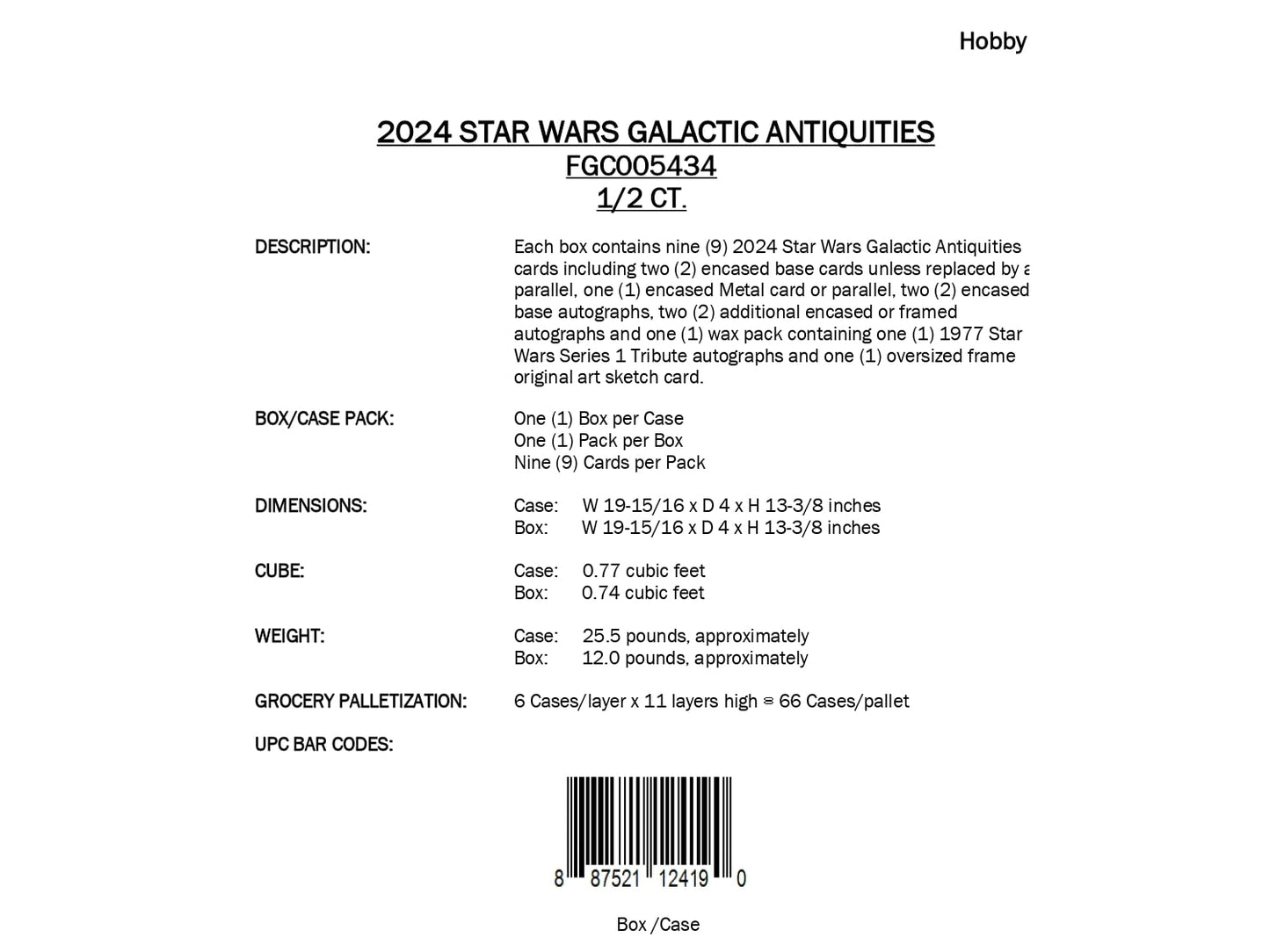 Topps Star Wars Galactic Antiquities 2024
