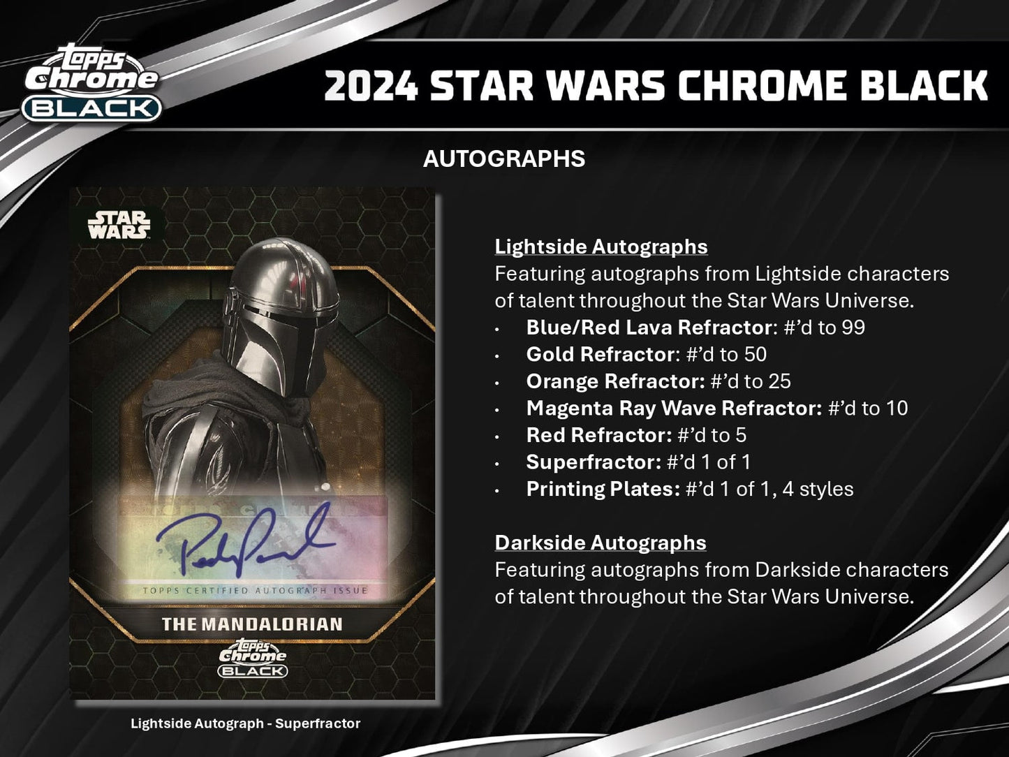 Topps Star Wars Chrome Black 2024 - Hobby Box