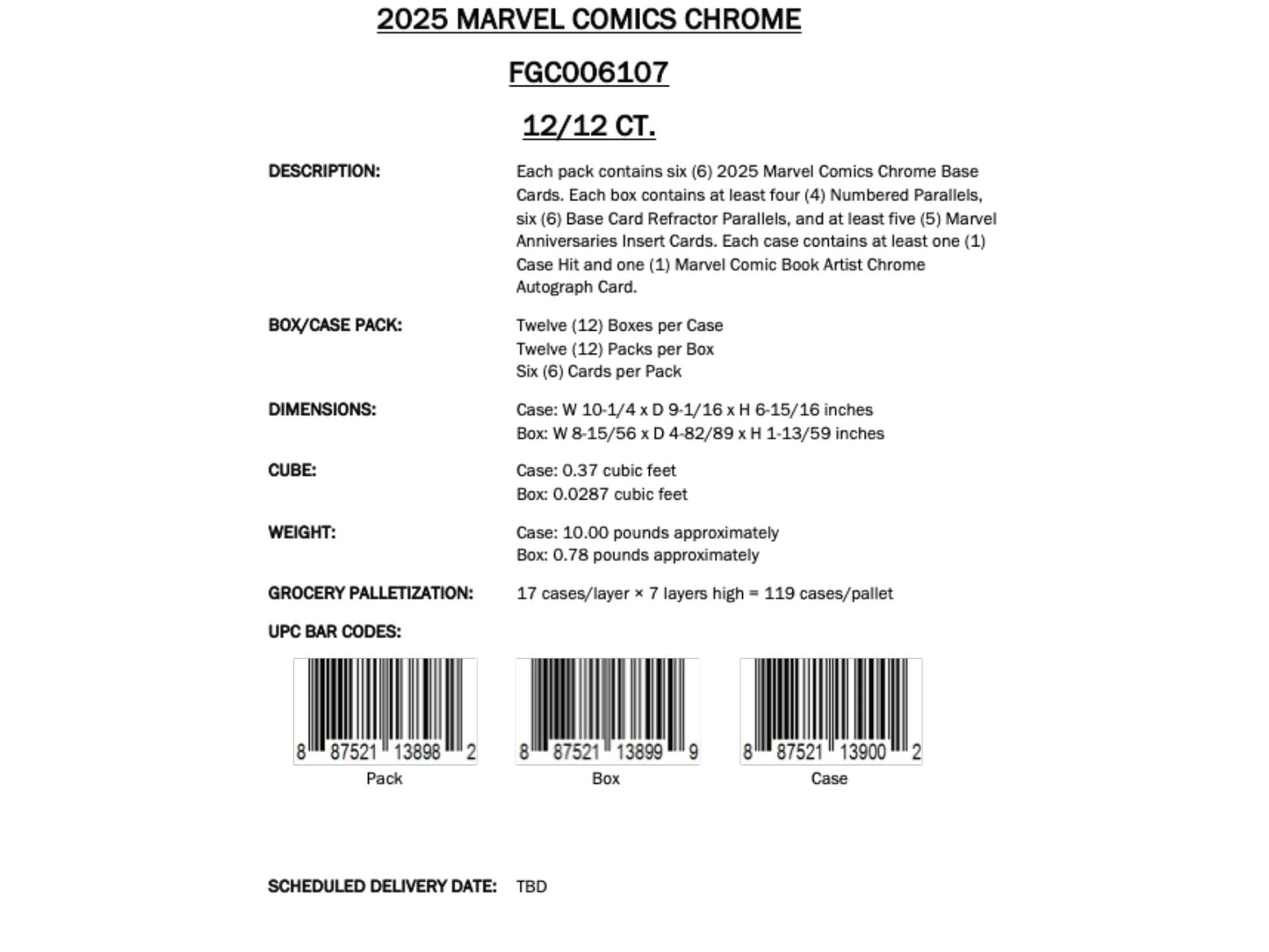 Topps Chrome Marvel 2025 - Hobby Box
