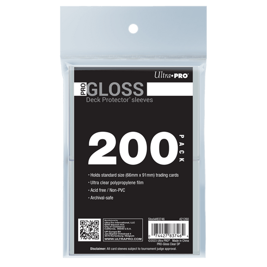 Ultra PRO PRO-Gloss Standard Deck Protector Sleeves Bundle - Clear (200)
