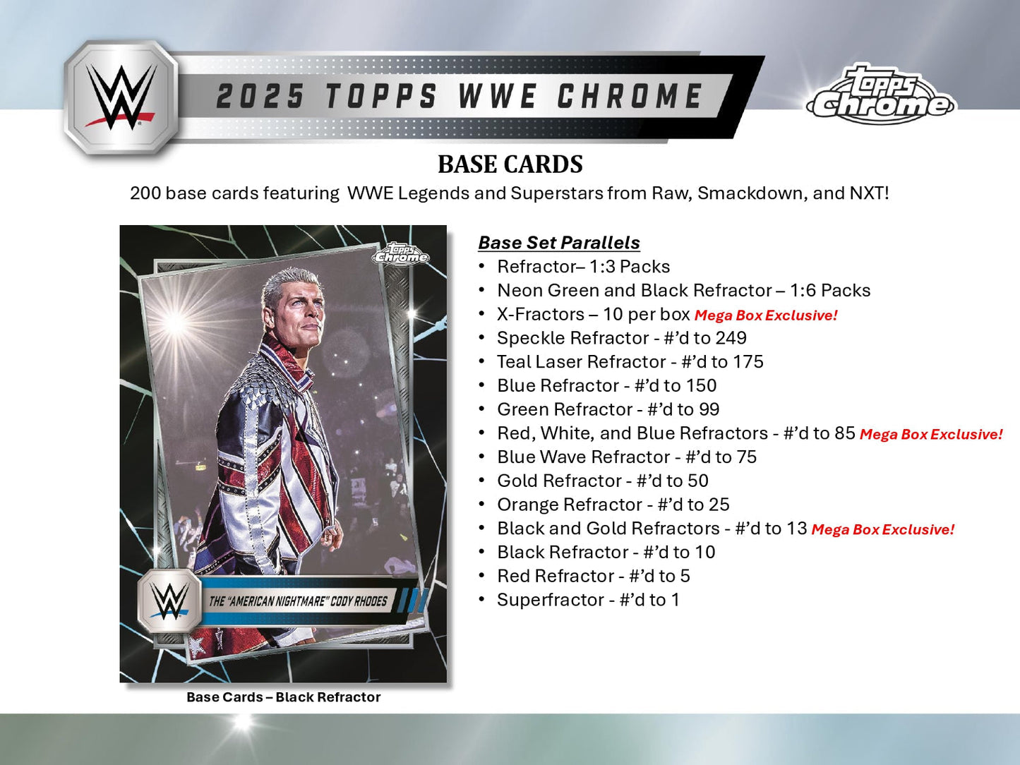Topps Chrome WWE 2025 - Mega Box