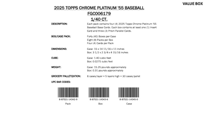 Topps Chrome Platinum Baseball 2025 - Hobby Box