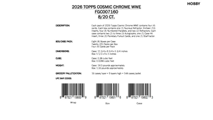 Topps Cosmic Chrome WWE 2026 - Hobby Box