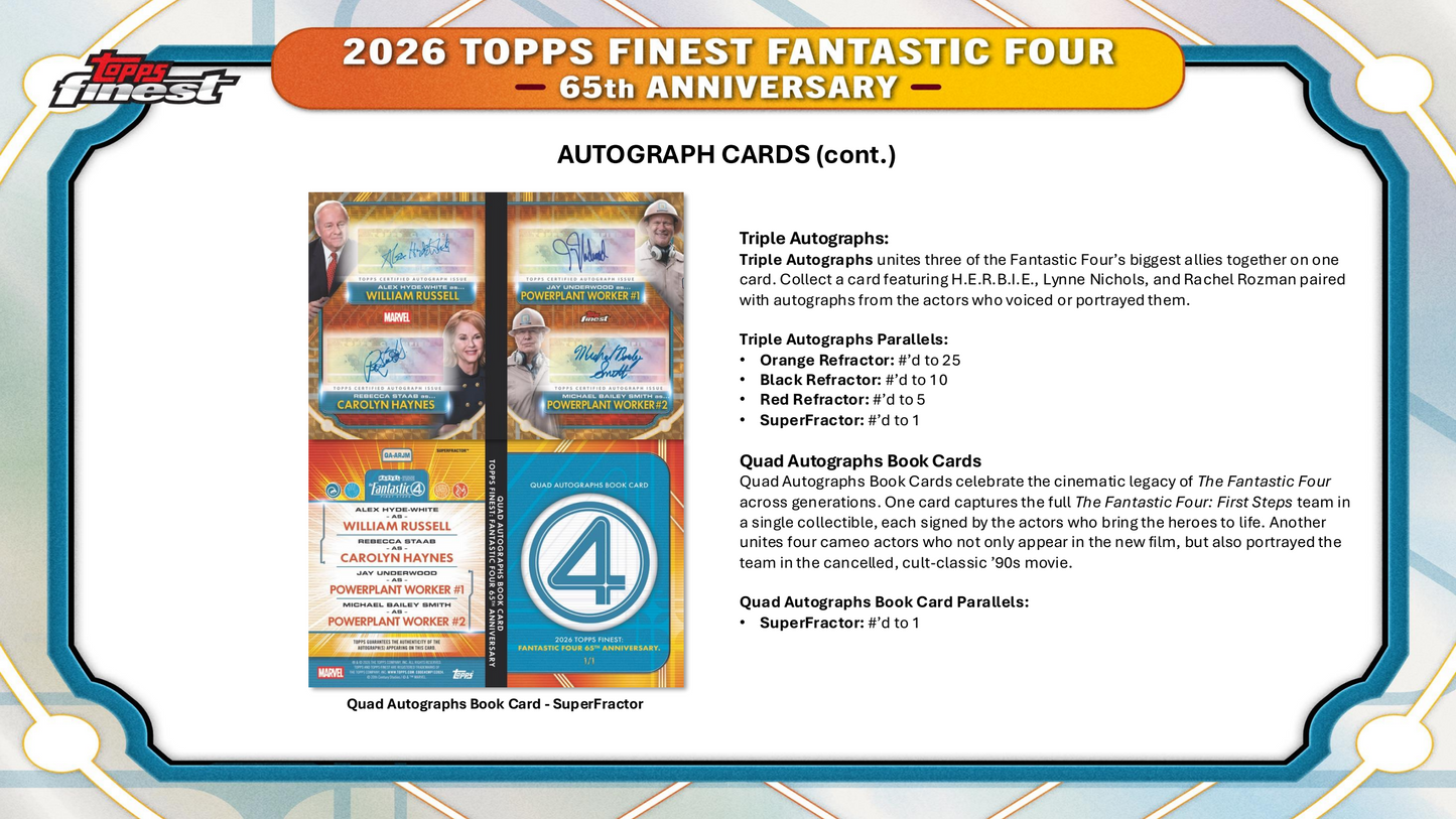 Topps Finest Fantastic Four 2026 - Hobby Box