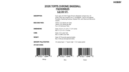 Topps Chrome Baseball 2026 - Jumbo Box