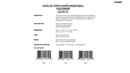Topps NBA Hoops Basketball 2025/26 - Hanger Box
