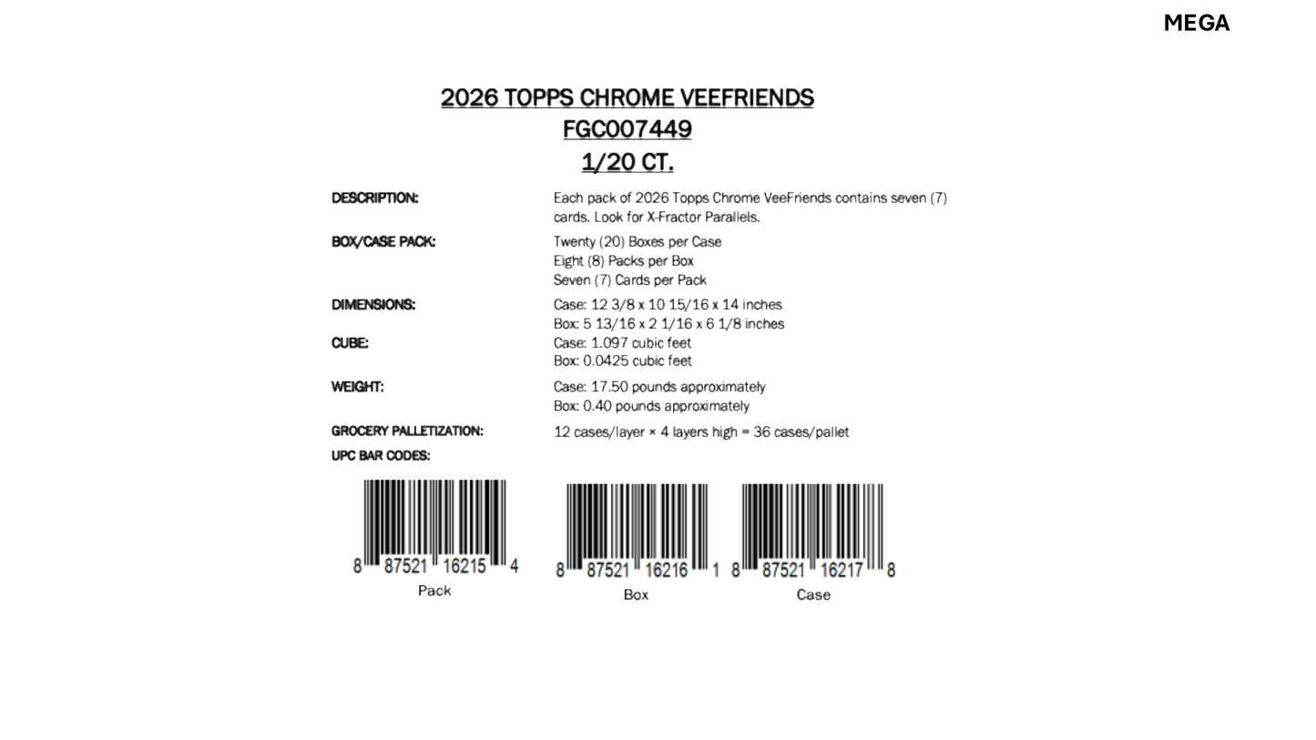 Topps Chrome VeeFriends 2026 - Hobby Box