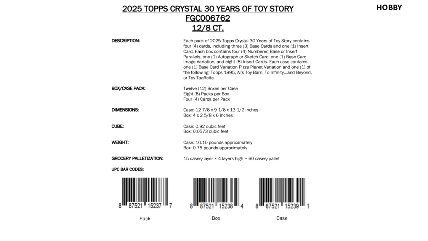 Topps 30 Years of Toy Story 2025 - Hobby Box