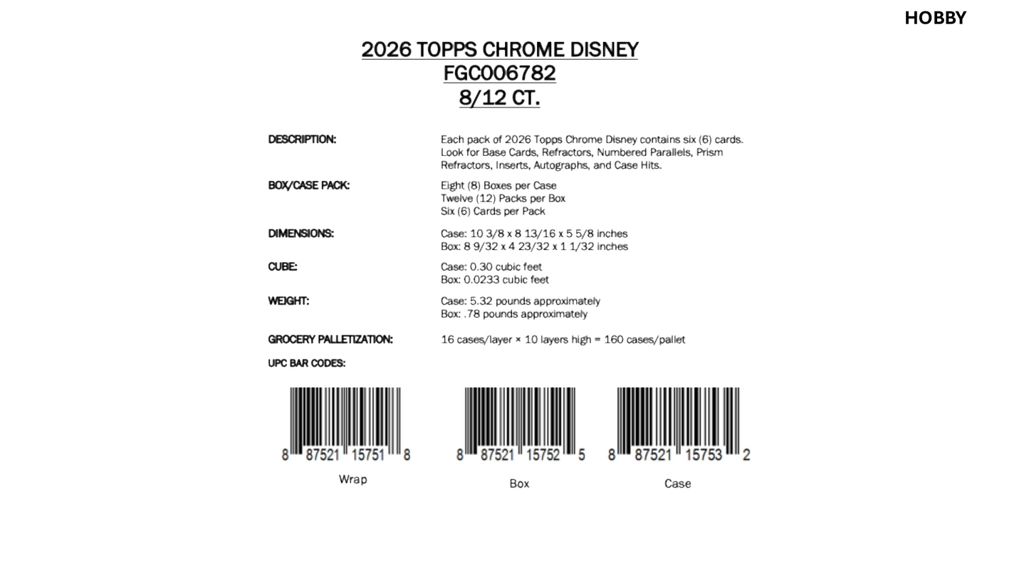Topps Chrome Disney 2026 - Hobby Box