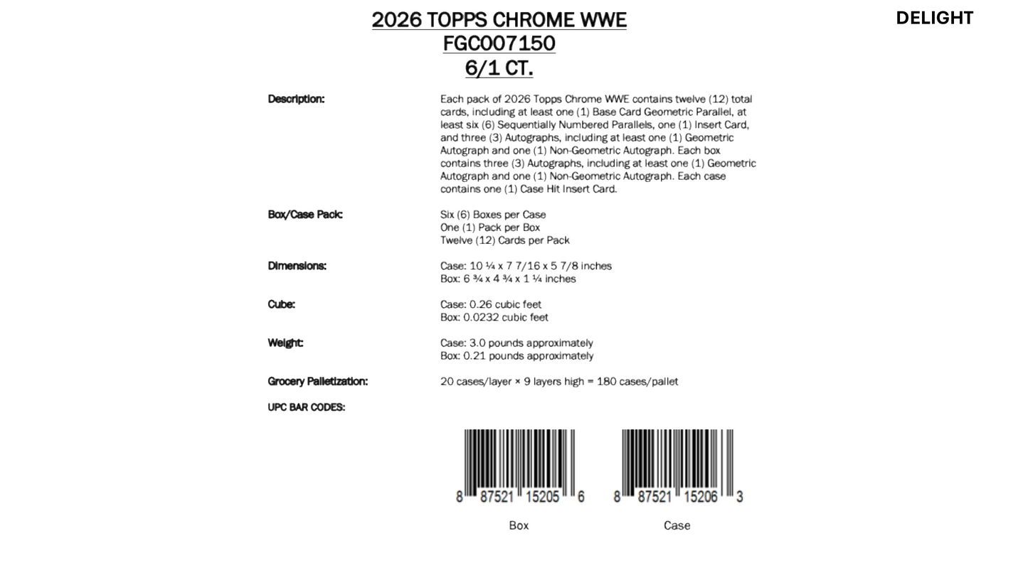 Topps Chrome WWE 2026 - Hobby Box