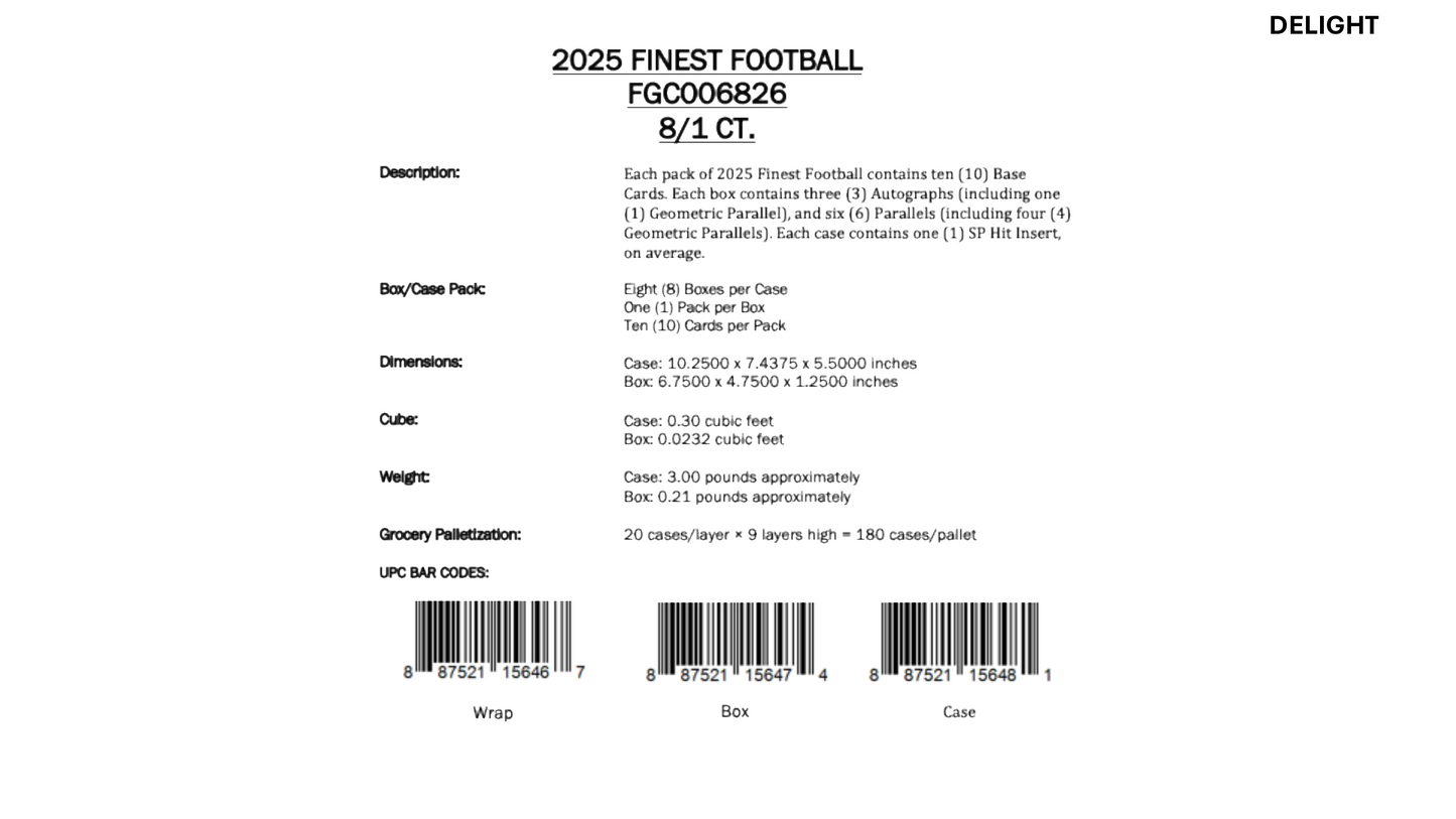 Topps Finest NFL Football 2025 - Breakers Delight