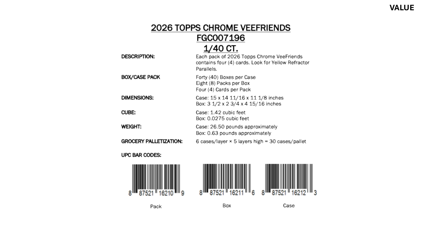 Topps Chrome VeeFriends 2026 - Value Box