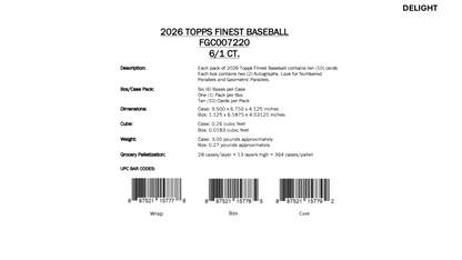 Topps Finest Baseball 2026 - Hobby Box