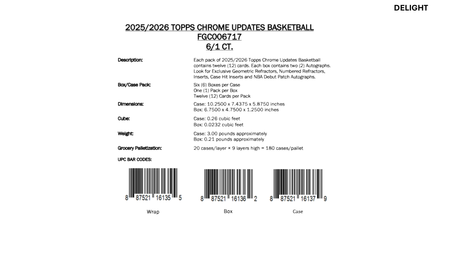Topps Chrome Updates NBA Basketball 2025/26 - Mega Box