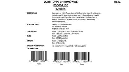 Topps Chrome WWE 2026 - Hobby Box