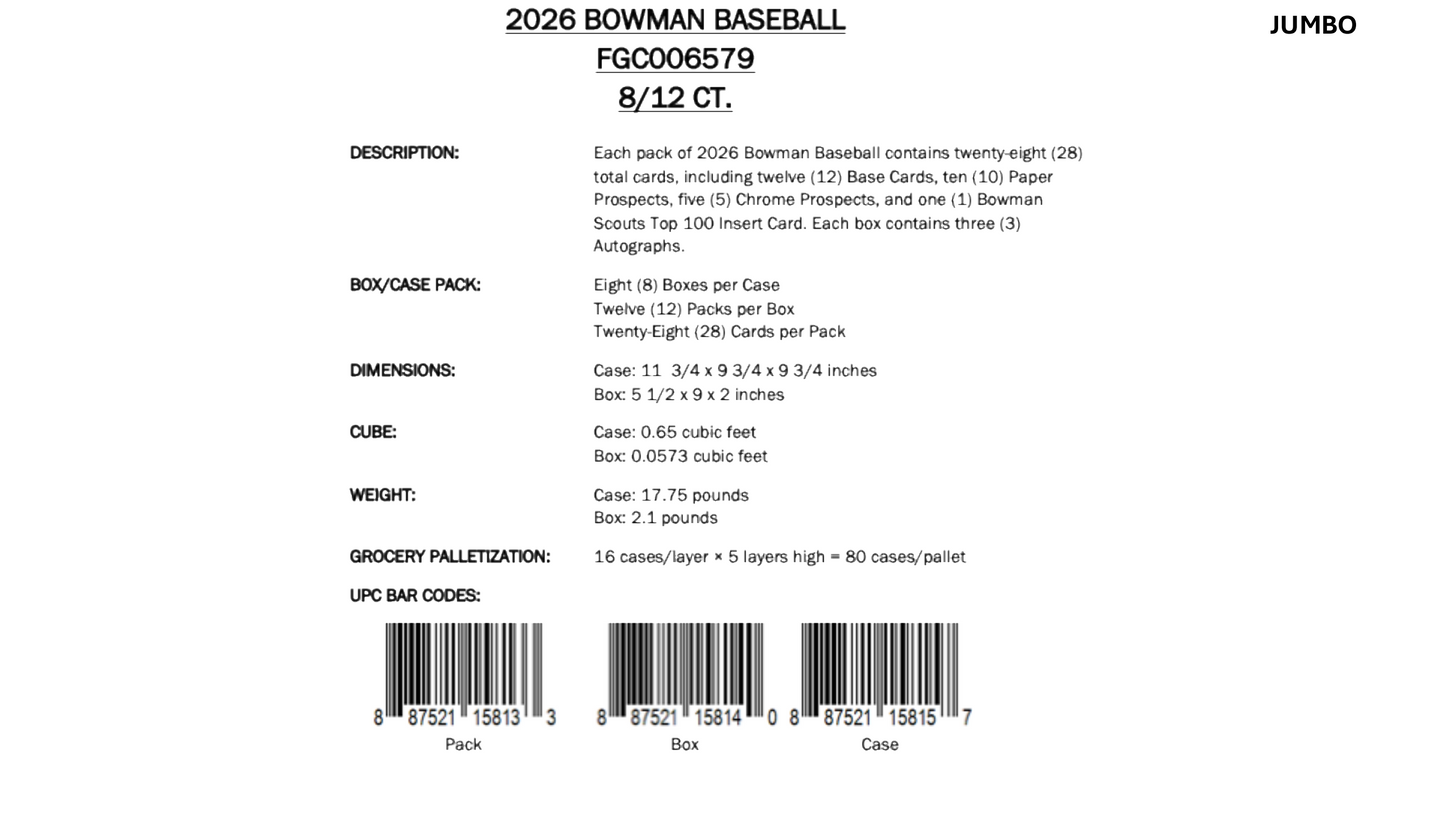 Topps Bowman Baseball 2026 - Value Box
