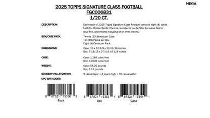 Topps NFL Signature Class Football 2025 - Hobby Box