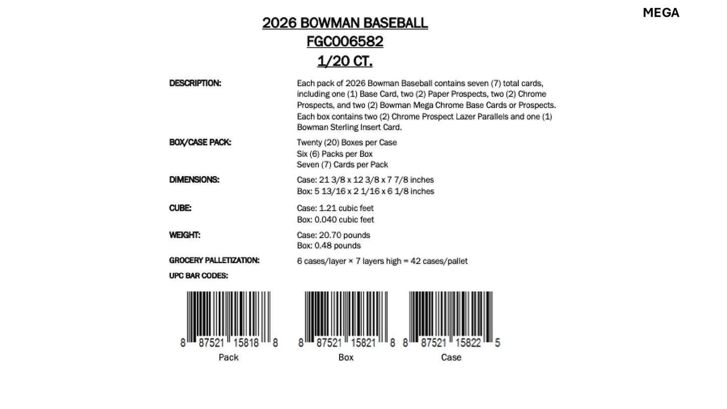 Topps Bowman Baseball 2026 - Value Box