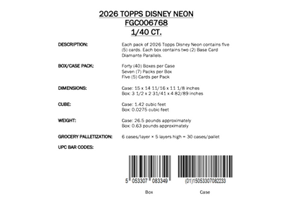 Topps Neon Disney 2026 - Value Box