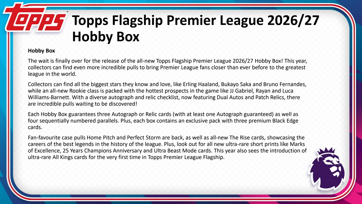 Topps Premier League Flagship 2026/27 - Hobby Box