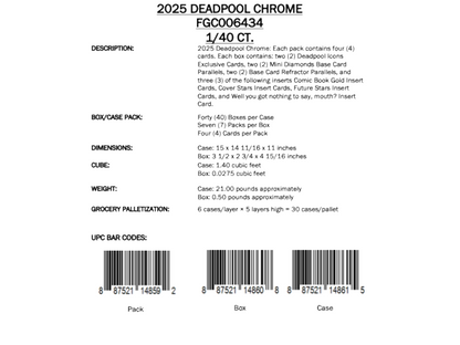 Topps Chrome Deadpool 2025 - Value Box