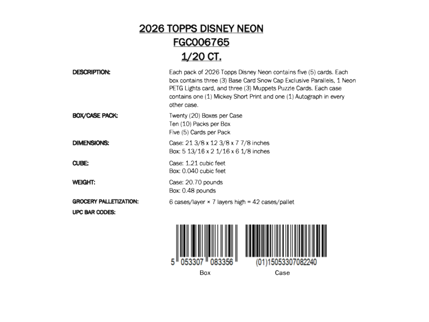 Topps Neon Disney 2026 - Mega Box