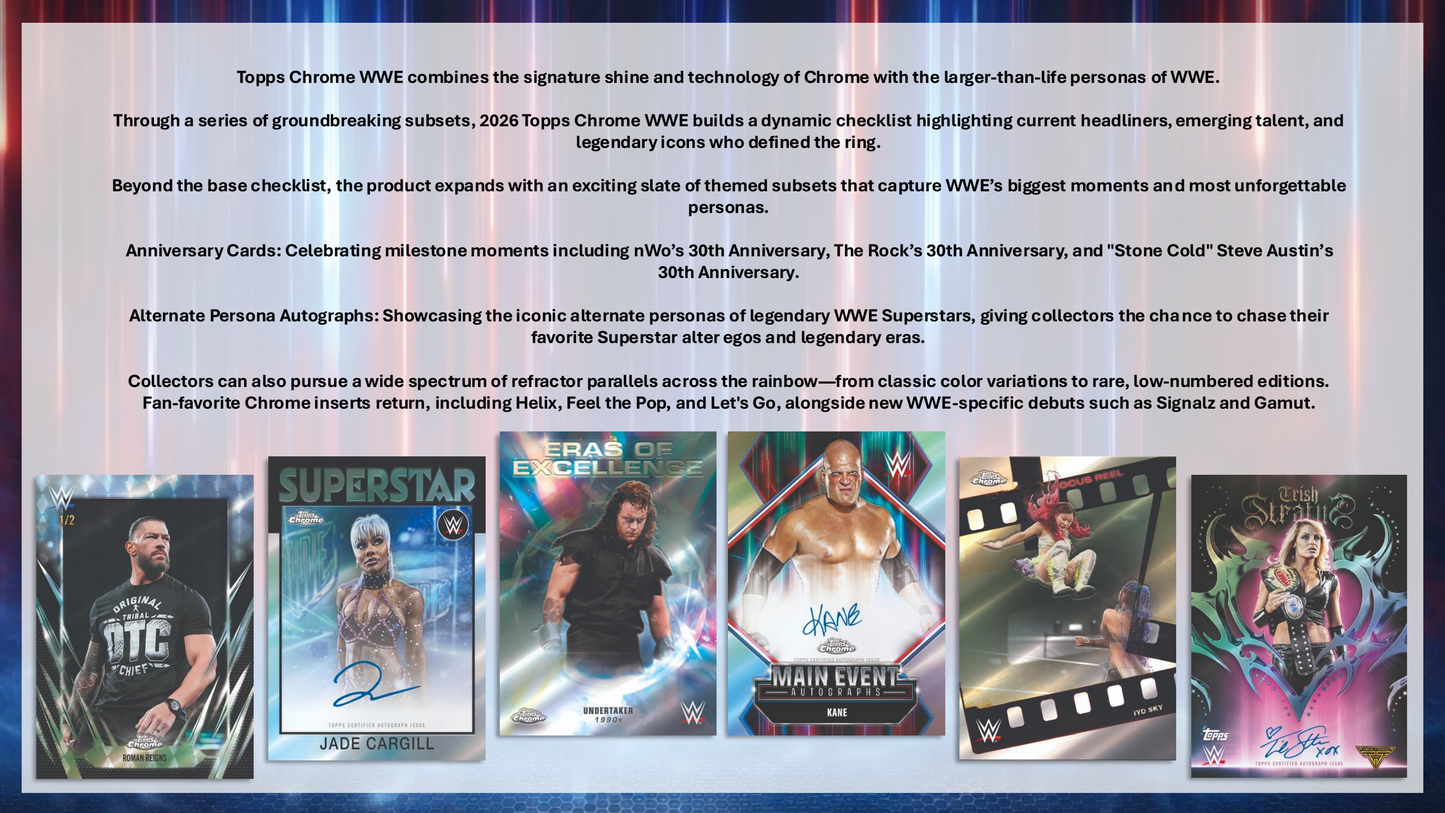 Topps Chrome WWE 2026 - Hobby Box