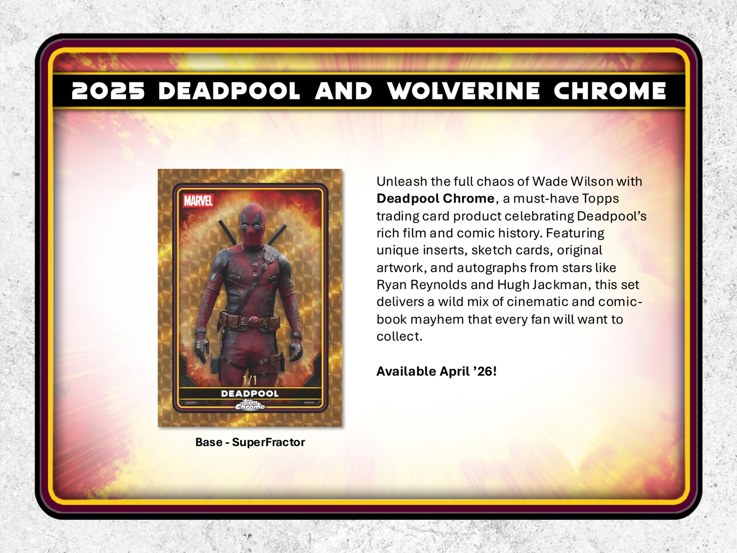 Topps Chrome Deadpool 2025 - Value Box