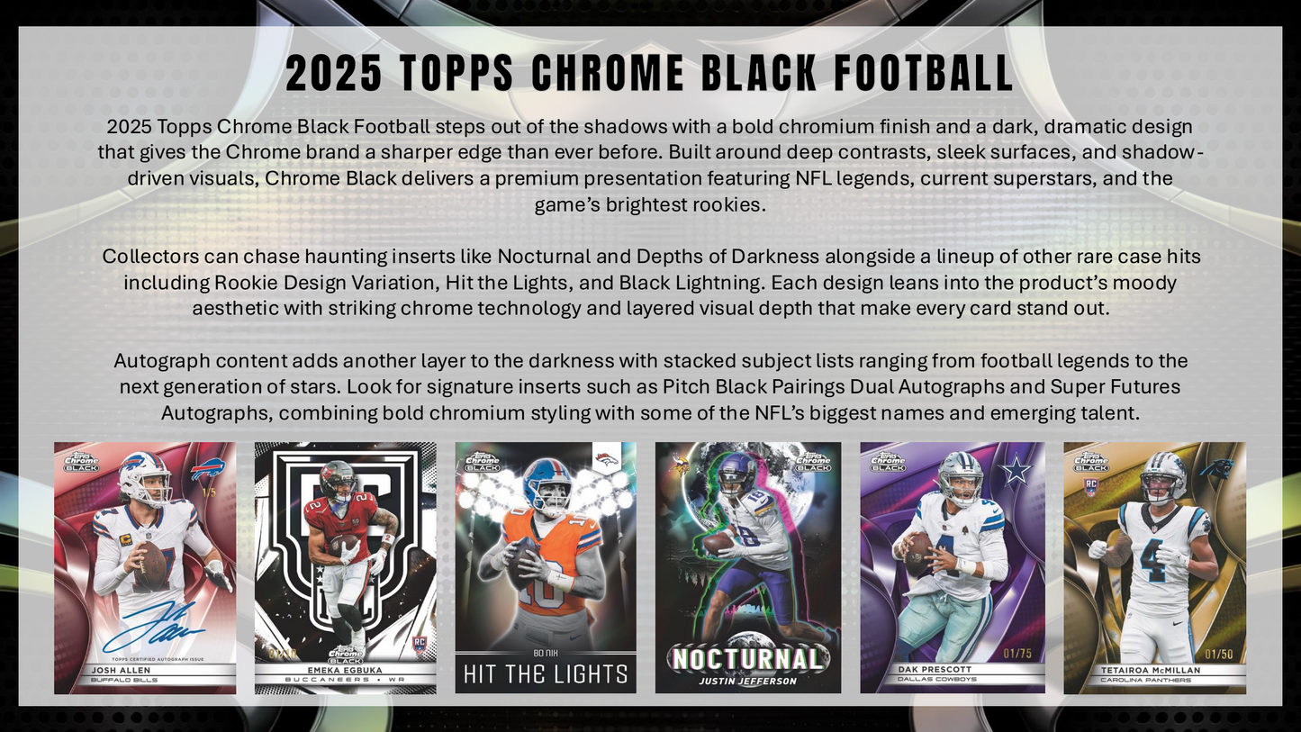 Topps Chrome Black Football 2025 - Hobby Box