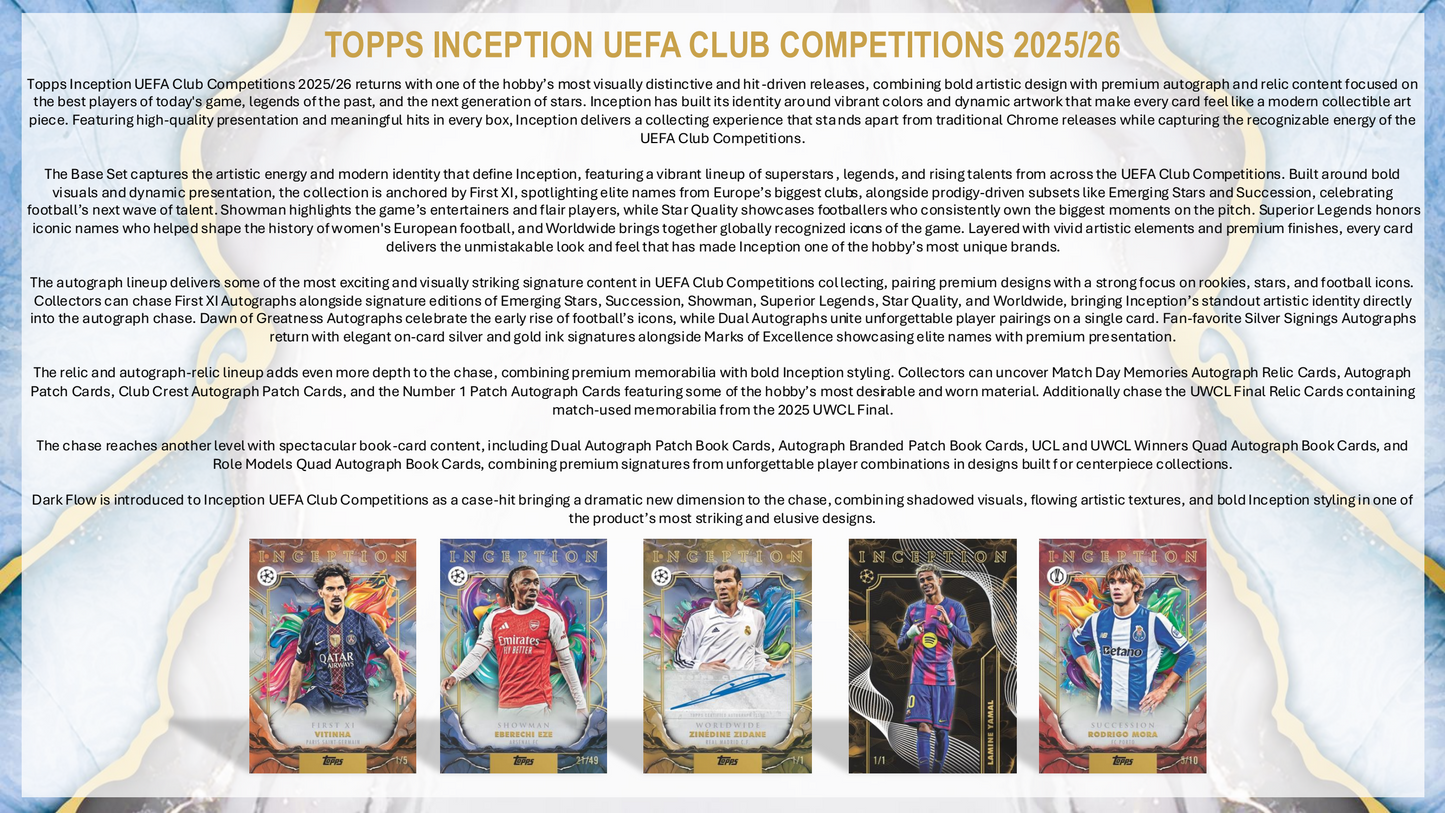 Topps Inception UEFA Club Competitions 2025/26 - Hobby Box