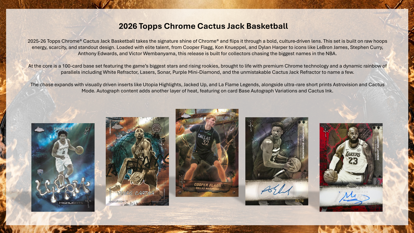 Topps Chrome Cactus Jack NBA Basketball 2025/26 - Hobby Box