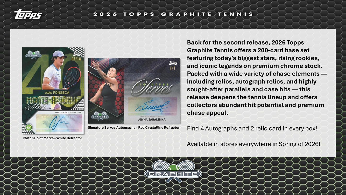 Topps Graphite Tennis 2026 - Hobby Box