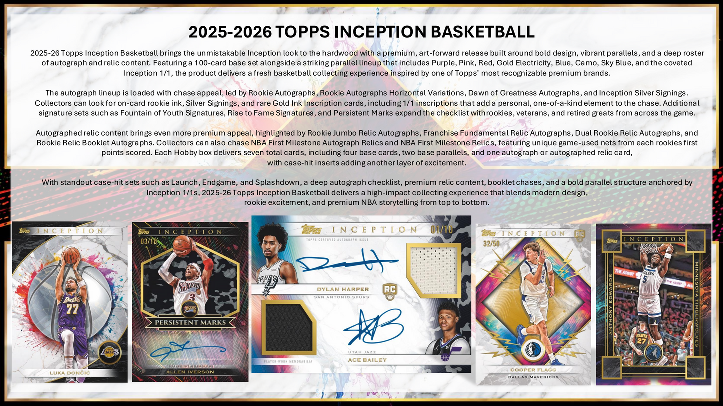Topps Inception NBA Basketball 2025/26 - Hobby Box