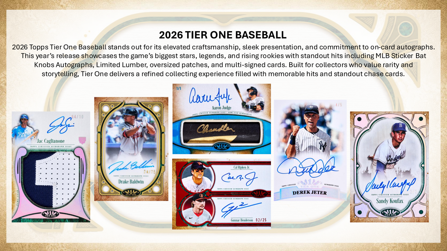 Topps Tier One Baseball 2026 - Hobby Box